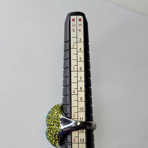 Aqua Green Rhinestone Ring SIZE 5 - other sizes available - Picture 7 of 14